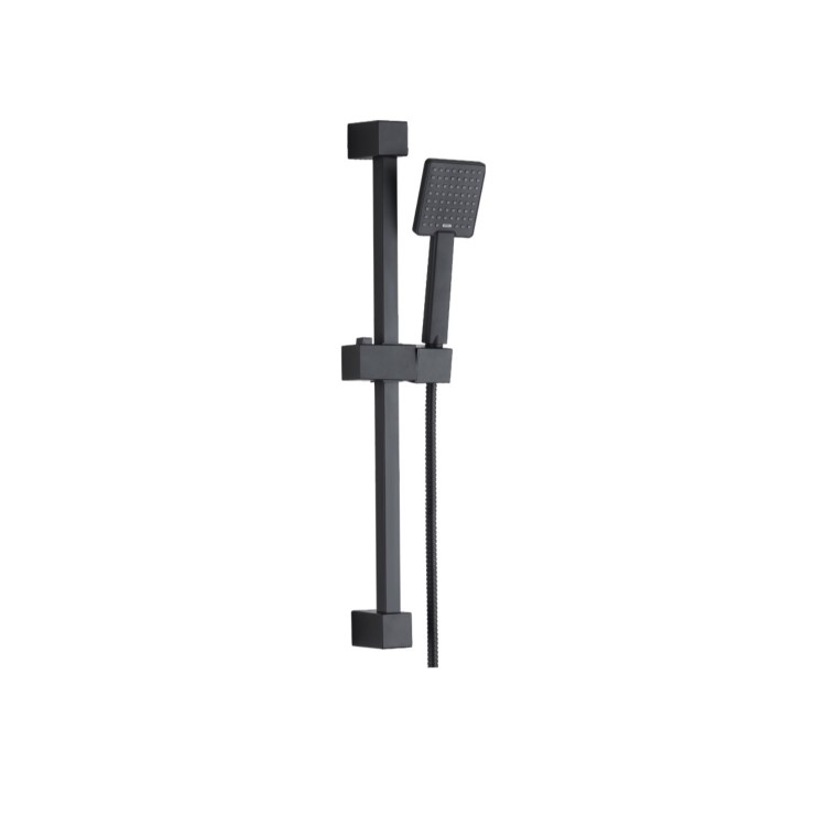 Grade A1 - Black Dual Outlet Wall Mounted Thermostatic Mixer Shower with Hand Shower - Zana
