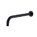 Black 250mm Slim Round Shower Head and Wall Arm - Arissa