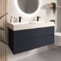 Grade A1 - 1200mm Anthracite Wall Hung Double Vanity Unit with Basin - Morella