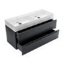 1200mm Anthracite Wall Hung Double Vanity Unit with Basin - Morella