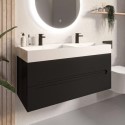BUN/BeBa_27206/78099 1200mm Black Wall Hung Double Vanity Unit with Basin - Morella