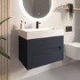 ONLY OPENED - 800mm Anthracite Wall Hung Vanity Unit with Basin - Morella
