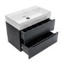 ONLY OPENED - 800mm Anthracite Wall Hung Vanity Unit with Basin - Morella