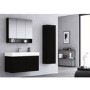 Grade A1 - 800mm Black Wall Hung Vanity Unit with Basin - Morella