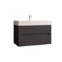 Grade A1 - 800mm Black Wall Hung Vanity Unit with Basin - Morella