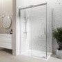Grade A1 - Chrome 8mm Glass Frameless Rectangular Sliding Shower Enclosure 1200x900mm - Aquila