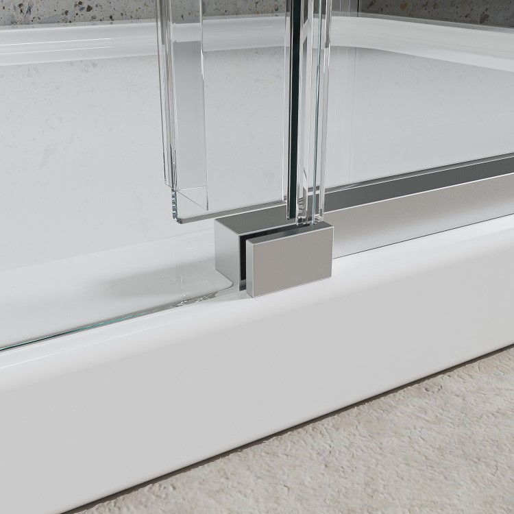 Grade A1 - Chrome 8mm Glass Frameless Rectangular Sliding Shower Enclosure 1200x900mm - Aquila