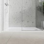 Grade A1 - Chrome 8mm Glass Frameless Rectangular Sliding Shower Enclosure 1200x900mm - Aquila