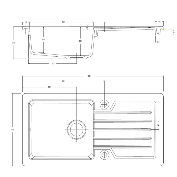 1 Bowl White Reversible Ceramic Inset Kitchen Sink with Brushed Brass Pull Out Mixer Tap Set - Taylor & Moore