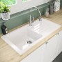 1 Bowl Alexandra Reversible Ceramic Kitchen Sink & Evelyn Chrome Pull Out Kitchen Mixer Tap