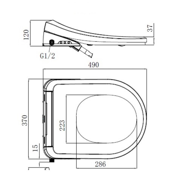 Grade A1 - Wall Hung Toilet with Smart Bidet Japanese Toilet Seat - Purificare