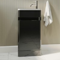 410mm Dark Grey Cloakroom Vanity Unit with Basin - Pendle 410mm Dark Grey Cloakroom Vanity Unit with Basin - Pendle