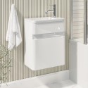 BUN/BeBa_27410/78643 410mm White Wall Hung Cloakroom Vanity Unit with Basin - Pendle