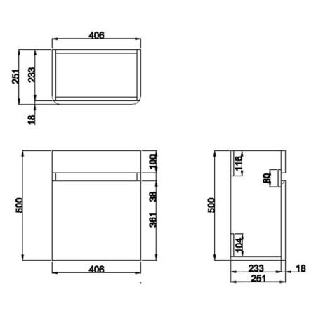Grade A1 - 410mm White Wall Hung Cloakroom Vanity Unit with Basin - Pendle