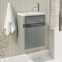 BUN/BeBa_27411/78644 410mm Light Grey Wall Hung Cloakroom Vanity Unit with Basin - Pendle