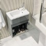 410mm Light Grey Wall Hung Cloakroom Vanity Unit with Basin - Pendle