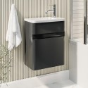 BUN/BeBa_27412/78645 410mm Dark Grey Wall Hung Cloakroom Vanity Unit with Basin - Pendle