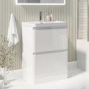 BUN/BeBa_27413/78646 600mm White Freestanding Vanity Unit with Basin - Pendle