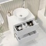 600mm White Wall Hung Countertop Vanity Unit with Basin - Pendle