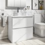 Grade A1 - 800mm White Freestanding Countertop Vanity Unit with Basin - Pendle