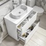 Grade A1 - 800mm White Freestanding Countertop Vanity Unit with Basin - Pendle