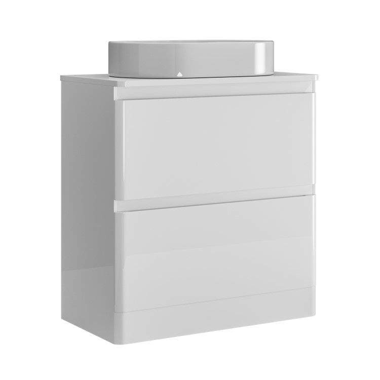 ALMOST PERFECT - 800mm White Freestanding Countertop Vanity Unit with Basin - Pendle