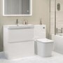 1300mm White Toilet and Sink Unit with Square Toilet - Pendle