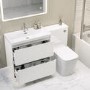 1300mm White Toilet and Sink Unit with Square Toilet - Pendle