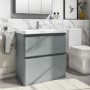 Grade A1 - 800mm Light Grey Freestanding Vanity Unit with Basin - Pendle