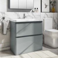 Grade A1 - 800mm Light Grey Freestanding Vanity Unit with Basin - Pendle