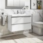 Grade A1 - 800mm White Wall Hung Vanity Unit with Basin - Pendle
