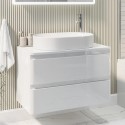 BUN/BeBa_27422/78670 800mm White Wall Hung Countertop Vanity Unit with Basin - Pendle