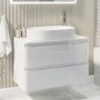 800mm White Wall Hung Countertop Vanity Unit with Basin - Pendle