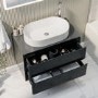 ALMOST PERFECT - 800mm Dark Grey Wall Hung Countertop Vanity Unit with Basin - Pendle 