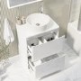 600mm White Freestanding Countertop Vanity Unit with Basin - Pendle
