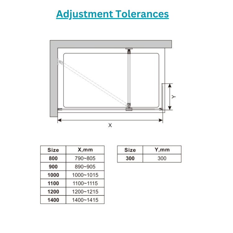 700mm Black Shower Screen for Wetroom & Walk In Shower with 300mm Hinged Flipper Panel - Corvus