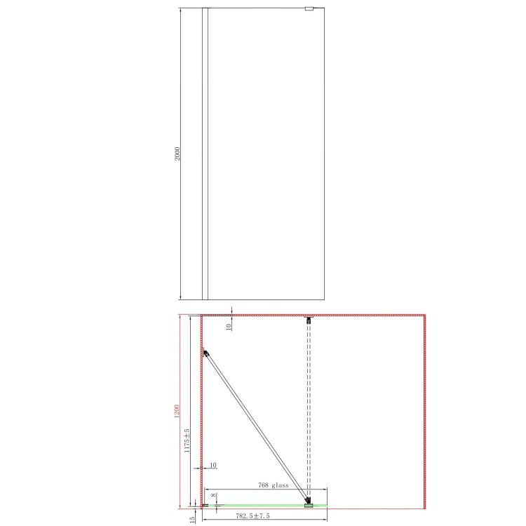 700mm Chrome Shower Screen for Wet Room & Walk In Shower with 300mm Hinged Flipper Return Panel – Corvus