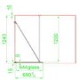 Grade A1 - 700mm Black Grid Framework Wet Room Shower Screen with Return Panel - Nova