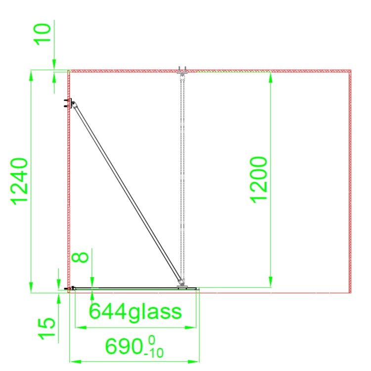 Grade A1 - 700mm Black Grid Framework Wet Room Shower Screen with Return Panel - Nova