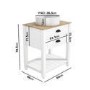 Grade A1 - 650mm White Freestanding Countertop Vanity with Wood Effect Worktop and Basin - Kentmere