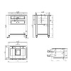Grade A1 - 650mm White Freestanding Countertop Vanity with Wood Effect Worktop and Basin - Kentmere