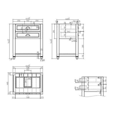 Grade A1 - 650mm White Freestanding Countertop Vanity with Wood Effect Worktop and Basin - Kentmere