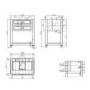 Grade A1 - 650mm White Freestanding Countertop Vanity with Wood Effect Worktop and Basin - Kentmere