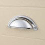 Grade A1 - 650mm Beige Freestanding Vanity Unit with Wood Effect Top and Chrome Handles - Kentmere