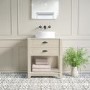 ALMOST PERFECT - 650mm Beige Traditional Freestanding Vanity Unit with Basin and Black Handles - Kentmere