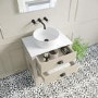 ALMOST PERFECT - 650mm Beige Traditional Freestanding Vanity Unit with Basin and Black Handles - Kentmere