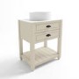 ALMOST PERFECT - 650mm Beige Traditional Freestanding Vanity Unit with Basin and Black Handles - Kentmere