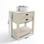 ALMOST PERFECT - 650mm Beige Traditional Freestanding Vanity Unit with Basin and Black Handles - Kentmere