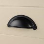 Grade A1 - 650mm Beige Traditional Freestanding Vanity Unit with Wood Effect Top and Black Handles - Kentmere