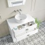Grade A1 - 850mm White Traditional Freestanding Vanity Unit with Basin and Chrome Handles - Kentmere